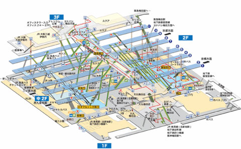 Mapa de la estación de Kioto