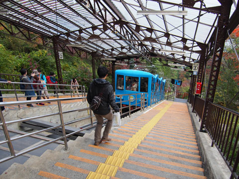 Funicular en lo alto de la montaña