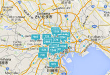 Mapa de apartamentos en Tokio