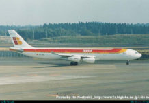 A340-300 de Iberia en Narita