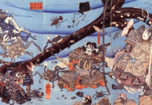 Heikegani en una xilografía ukiyo-e Utagawa Kuniyoshi.