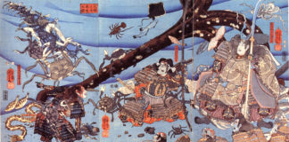 Heikegani en una xilografía ukiyo-e Utagawa Kuniyoshi.