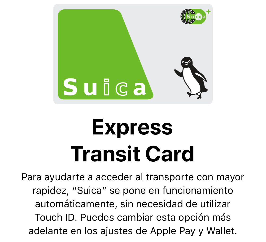 Suica añadida al iPhone