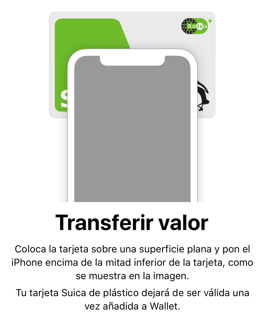 Poner el iPhone sobre la tarjeta Suica