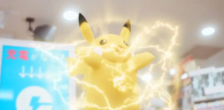 Pikachu cargando un móvil con Charge Spot