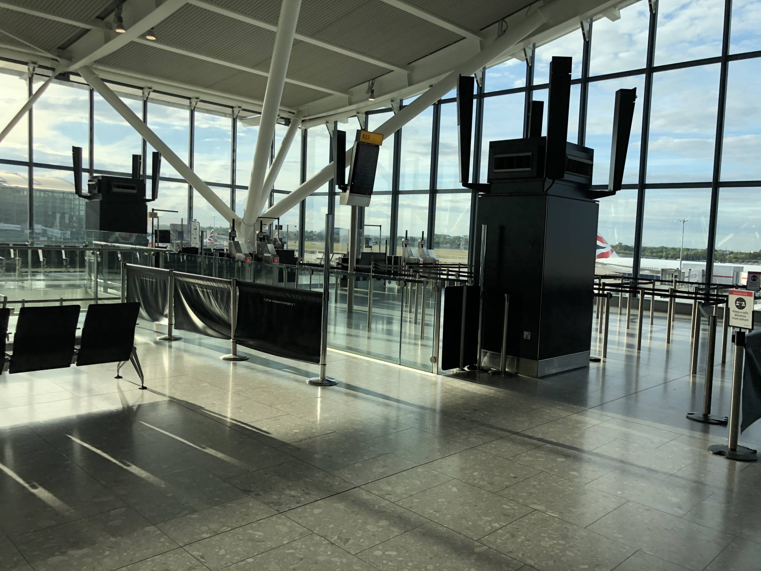 Terminal 5 del Aeropuerto de Heathrow vacía durante la pandemia