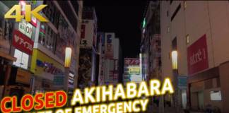 Akihabara por la noche vacía de vente (vídeo)